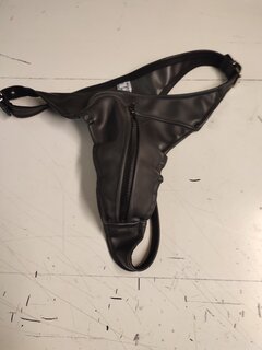 Mens thong with buckles