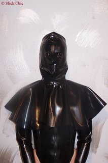 Shoulder length mask with mouth zip