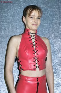 Stand-up collar top with lacing